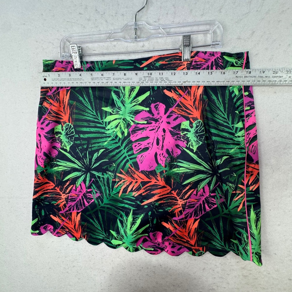 Lady Hagen Skort Womens 12 Tropical Floral Scalloped Hem Golf Tennis Preppy - Picture 4 of 11